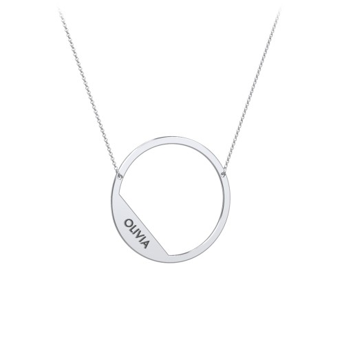 Engravable Asymmetrical Initial Necklace - O – Sterling Silver