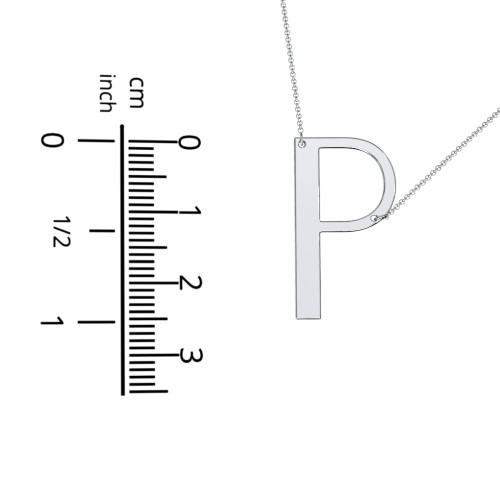 Engravable Asymmetrical Initial Necklace - P – Sterling Silver