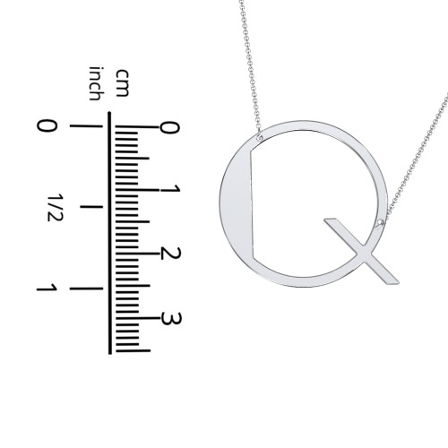 Engravable Asymmetrical Initial Necklace - Q – Sterling Silver