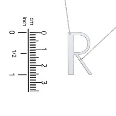 Engravable Asymmetrical Initial Necklace - R