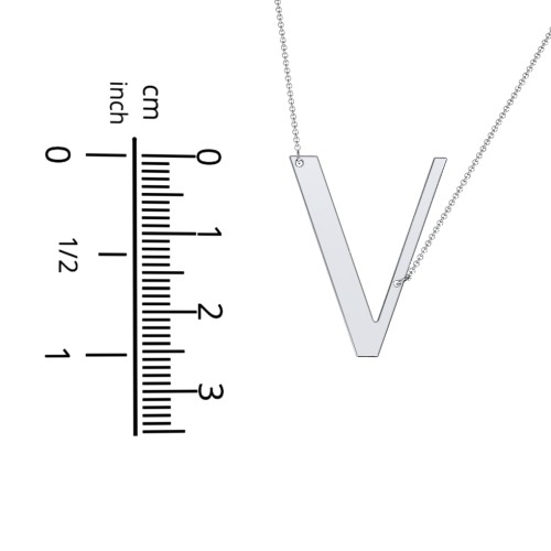 Engravable Asymmetrical Initial Necklace - V