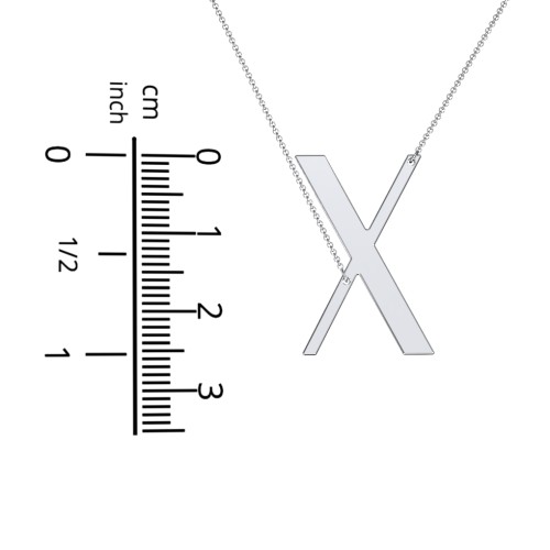 Engravable Asymmetrical Initial Necklace - X – Sterling Silver