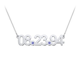 Date Necklace with Birthstones