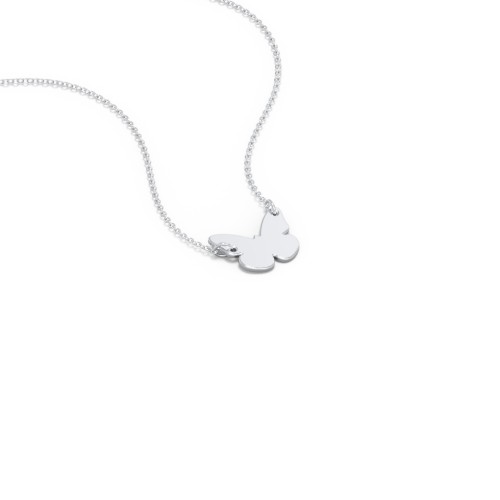 Engravable Butterfly Charm Necklace – Sterling Silver
