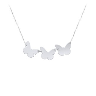 Engravable 3 Butterfly Charms Necklace