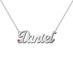 Personalized Birthstone Name Necklace in 925 Sterling Silver