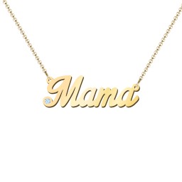 Personalized Birthstone Name Necklace in 18K Gold Plated Silver with Blue Topaz