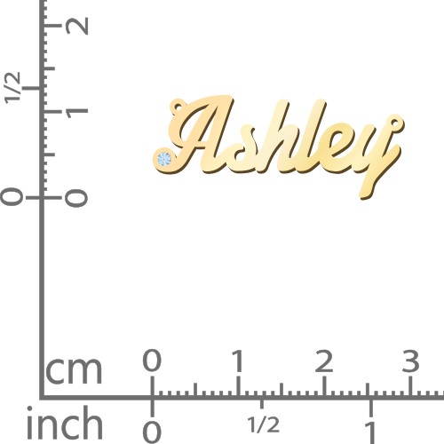 Personalized Birthstone Name Necklace – 18K Gold Plated Silver with Blue Topaz