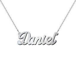 Personalized Birthstone Name Necklace in 925 Sterling Silver with Aquamarine