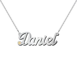 Personalized Birthstone Name Necklace in 925 Sterling Silver with Citrine