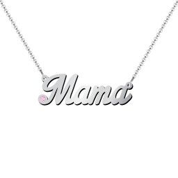 Personalized Birthstone Name Necklace in 925 Sterling Silver with Pink Tourmaline