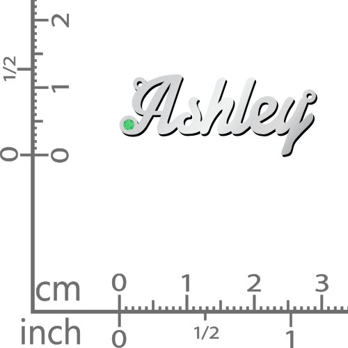 Personalized Birthstone Name Necklace – Sterling Silver with Emerald