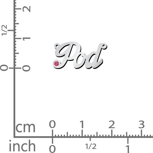 Personalized Birthstone Name Necklace – Sterling Silver with Ruby