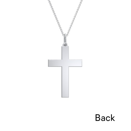 Classic Engravable Cross Necklace – Sterling Silver