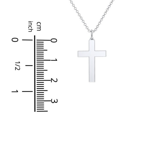 Classic Engravable Cross Necklace – Sterling Silver