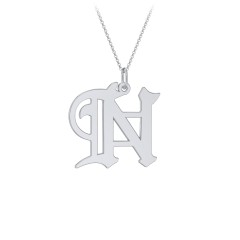 Gothic Initial Pendant Necklace - N