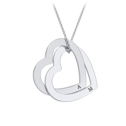 Engravable Interlocking Double Heart Pendant