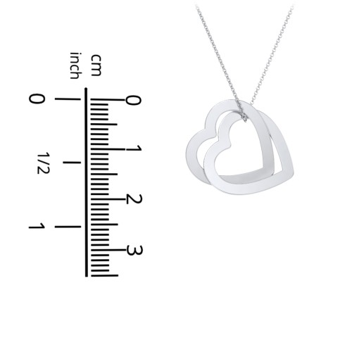 Engravable Interlocking Double Heart Pendant – Vermeil