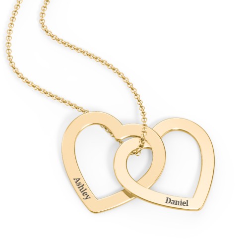Engravable Interlocking Double Heart Pendant – Vermeil