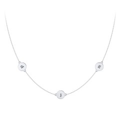 Engravable Disc Station Necklace – Sterling Silver