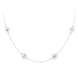 Engravable Disc Station Necklace in 925 Sterling Silver
