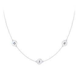 Engravable Disc Station Necklace in 925 Sterling Silver