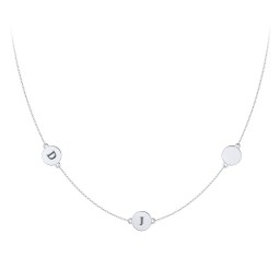 Engravable Disc Station Necklace in 925 Sterling Silver