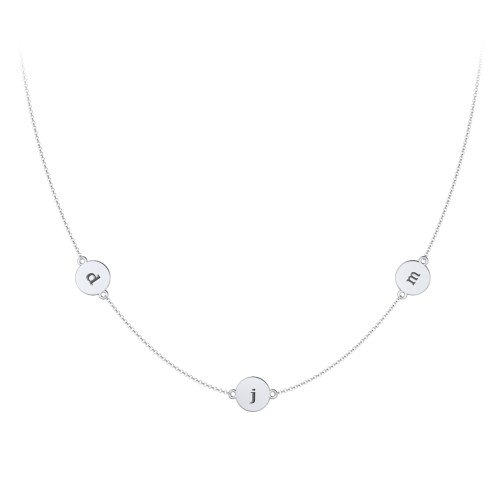 Engravable Disc Station Necklace – Sterling Silver