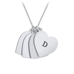 Engravable Hanging Hearts Necklace in 925 Sterling Silver