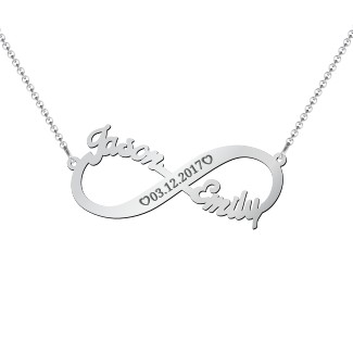Engravable Two Name Infinity Necklace