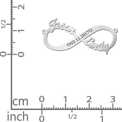 Engravable Two Name Infinity Necklace – Sterling Silver