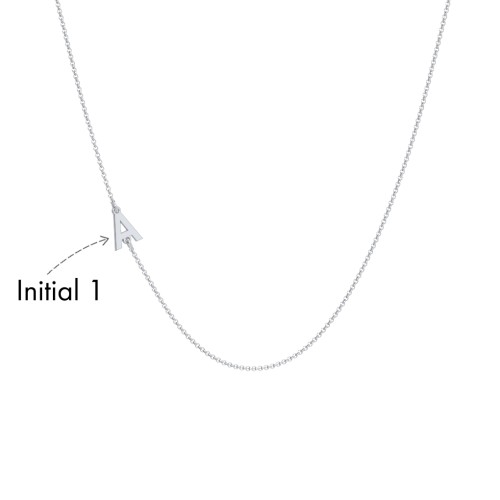 Personalized Initial Station Necklace with 1 Letter – Sterling Silver