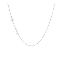 Personalized Initial Station Necklace with 2 Letters – Sterling Silver