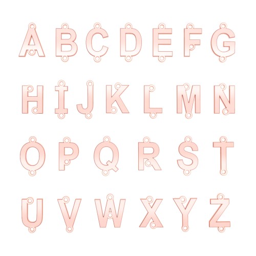 Personalized Initial Station Necklace with 3 Letters – 10K Rose Gold
