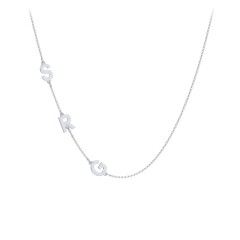 Personalized Initial Station Necklace with 3 Letters – Sterling Silver