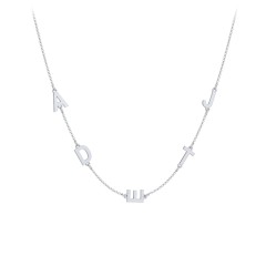 Personalized Initial Station Necklace with 5 Letters – Sterling Silver