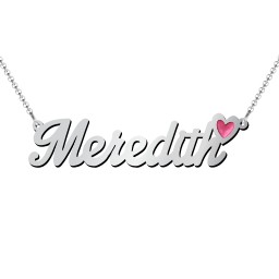 Personalized Name Necklace with Cold Enamel Heart