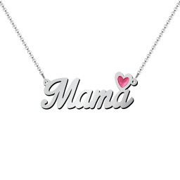 Personalized Name Necklace with Cold Enamel Heart in 925 Sterling Silver