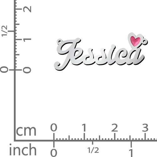 Personalized Name Necklace with Cold Enamel Heart – Sterling Silver