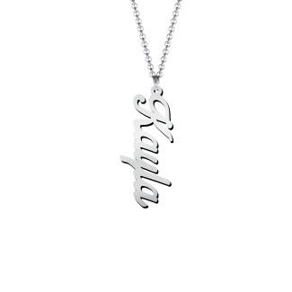 Personalized Vertical 1 Name Necklace in Glamorous Font