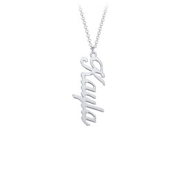Personalized Vertical 1 Name Necklace in Glamorous Font in 925 Sterling Silver