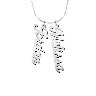 Personalized Vertical Name Necklace with 2 Names