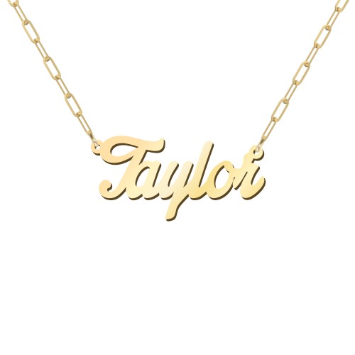 Personalized Name Necklace with Paper Clip Chain