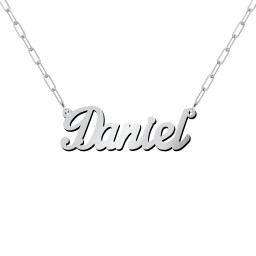 Personalized Name Necklace with Paper Clip Chain in 925 Sterling Silver