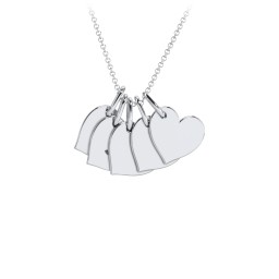 Initial 5 Heart Disc Necklace