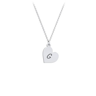 Initial Heart Disc Necklace