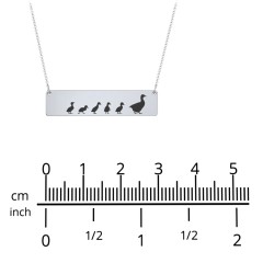 Engravable Mama Goose Bar Necklace with 1 Gosling