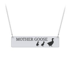 Engravable Mama Goose Bar Necklace with 2 Goslings