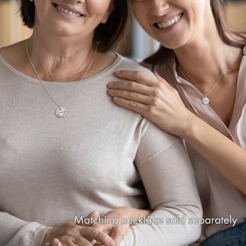 Engravable Floral Disc Necklace
