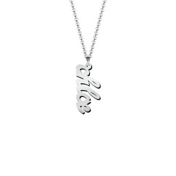 Personalized Vertical 1 Name Necklace in Emeril Font in 925 Sterling Silver